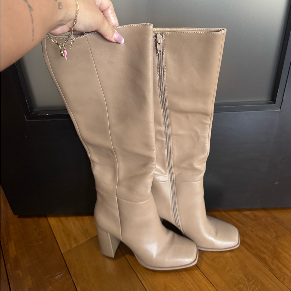Call It Spring Beige Heeled Boots